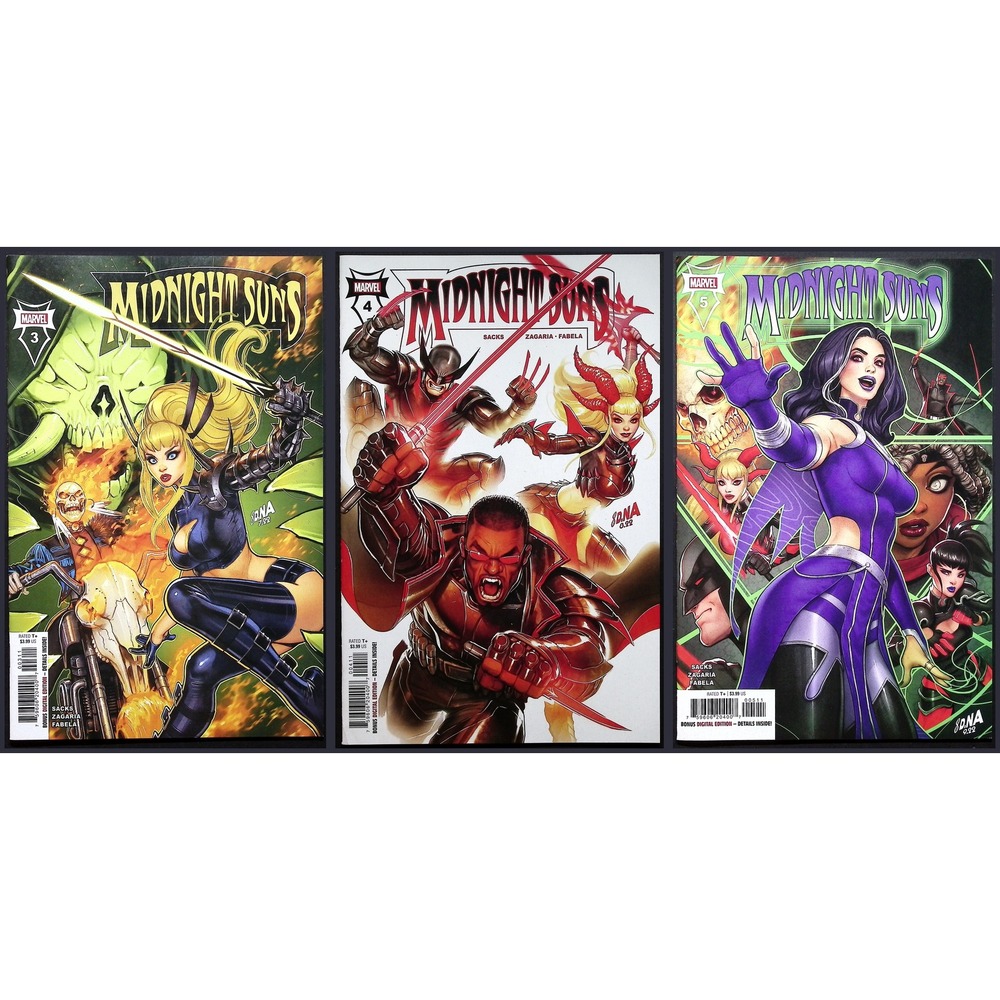 Midnight Suns #3 4 5 Marvel David Nakayama 3x‎ Lot Magik Blade Wolverine NM Lot